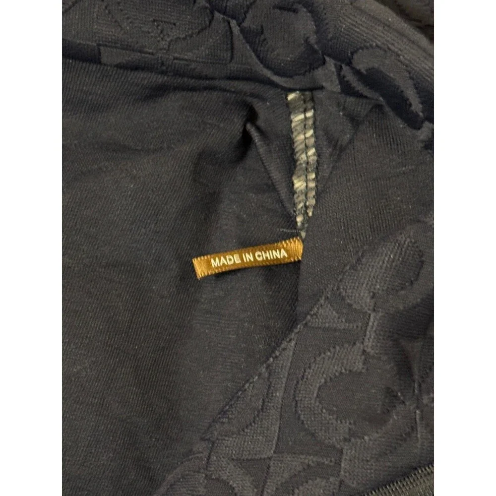 JMcLaughlin Bedford Top Women XL Navy Tulip Geo Jacquard Quarter Zip Long Sleeve - Picture 6 of 10